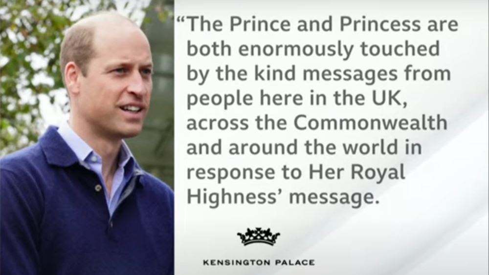 William and Kate ‘enormously touched’ by public support